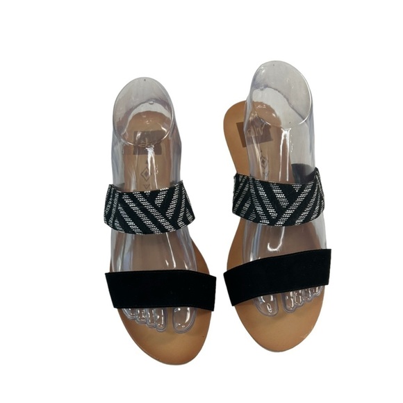 Dolce Vita Aztec Tribal Southwestern Black White Slip On Wedge Sandals SZ 8.5 - Picture 3 of 12